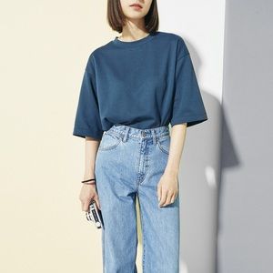 AIRism Black Cotton Oversized T-Shirt | Uniqlo